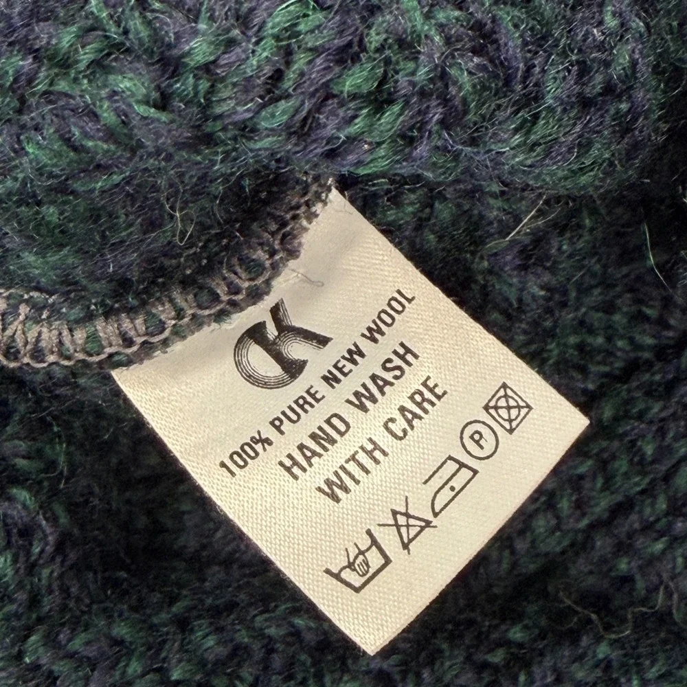 Callan Country Collection Sweater Men XXL Green Blue WoolKnit Made Ireland